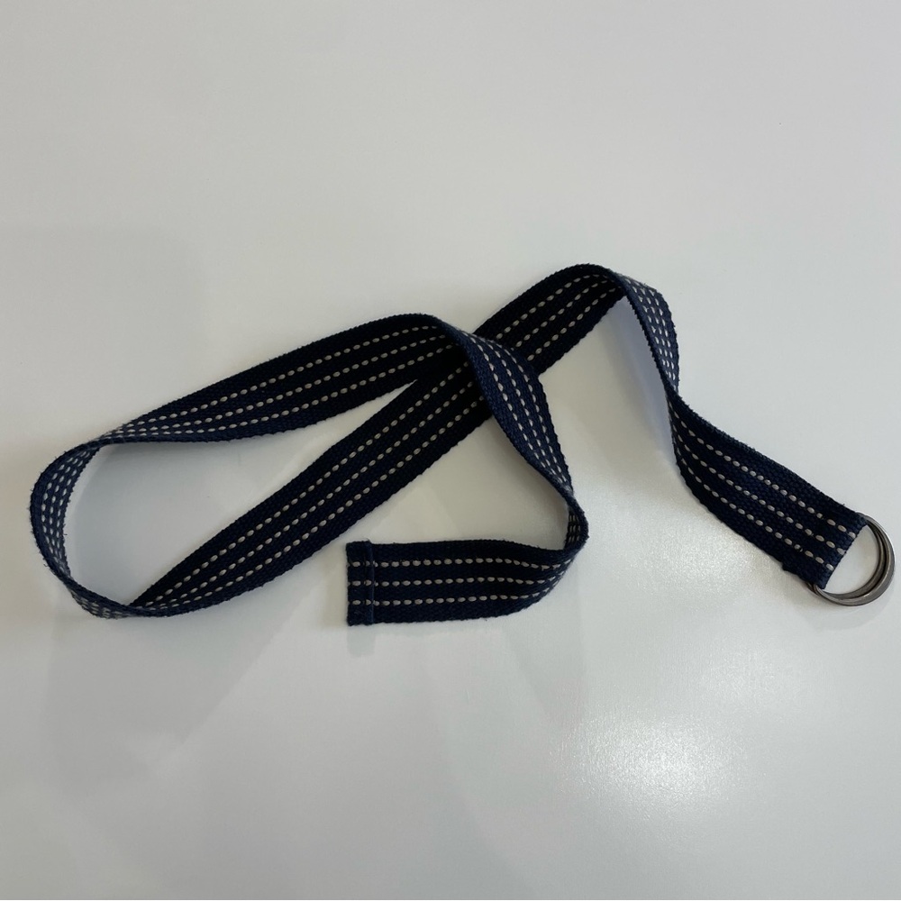 Navy Woven Men’s Belt Preppy Nautical Coastal - Picture 4 of 5